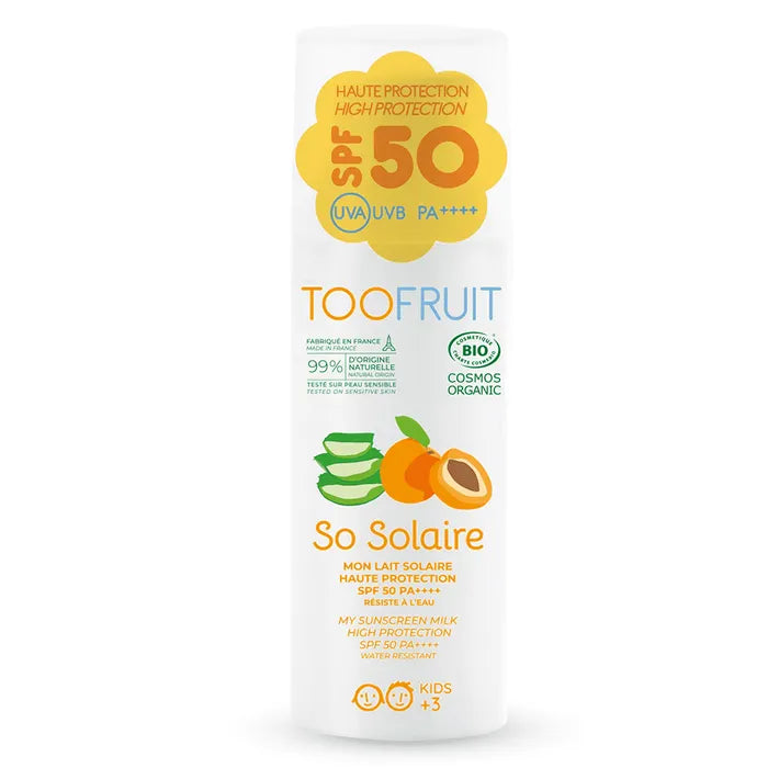 SUNSCREEN 100ML SO SOLAIRE SOLAIRE SPF50 APRICOT ALOE VERA 100ML TOOFRUIT