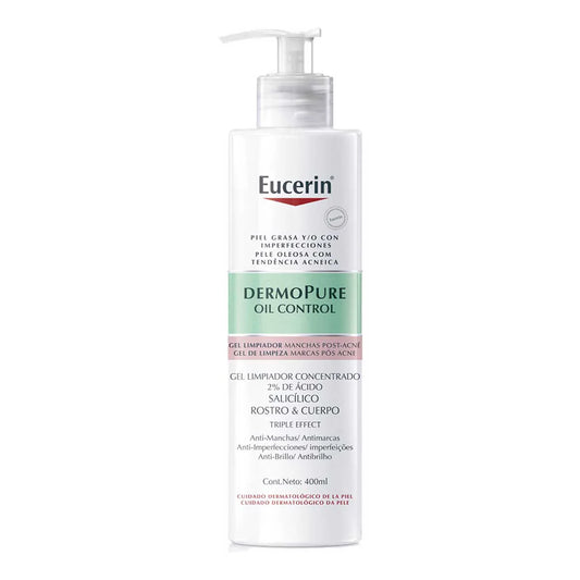 EUCERIN DERMOPURE GEL LIMPIADOR POST IMPERFECCIONES CUERPO Y ROSTRO 400ML