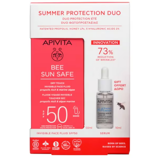 PROMO FLUIDO FACIAL INVISIBLE SPF50 + MINI HONEY APIVITA
