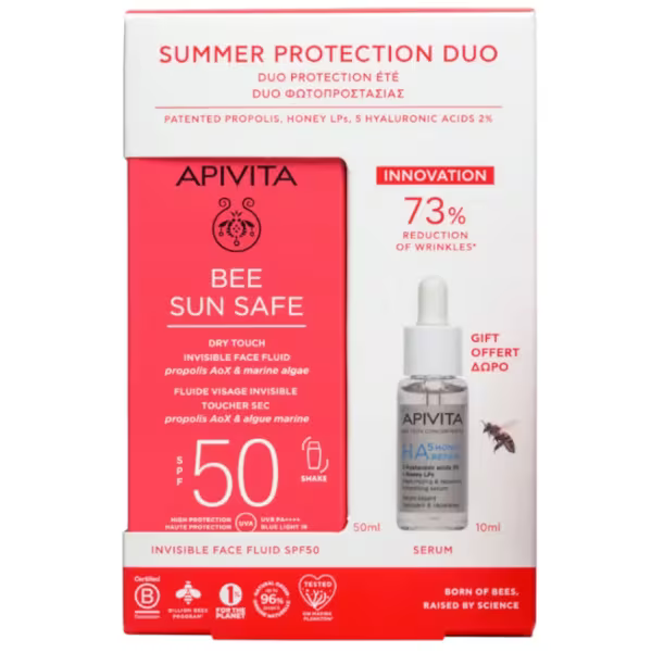 PROMO FLUIDO FACIAL INVISIBLE SPF50 + MINI HONEY APIVITA